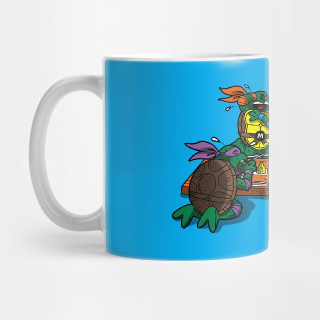 Funny Zombie Ninjas Eating Master 80's Cartoon Gift For Zombie Lovers by BoggsNicolas